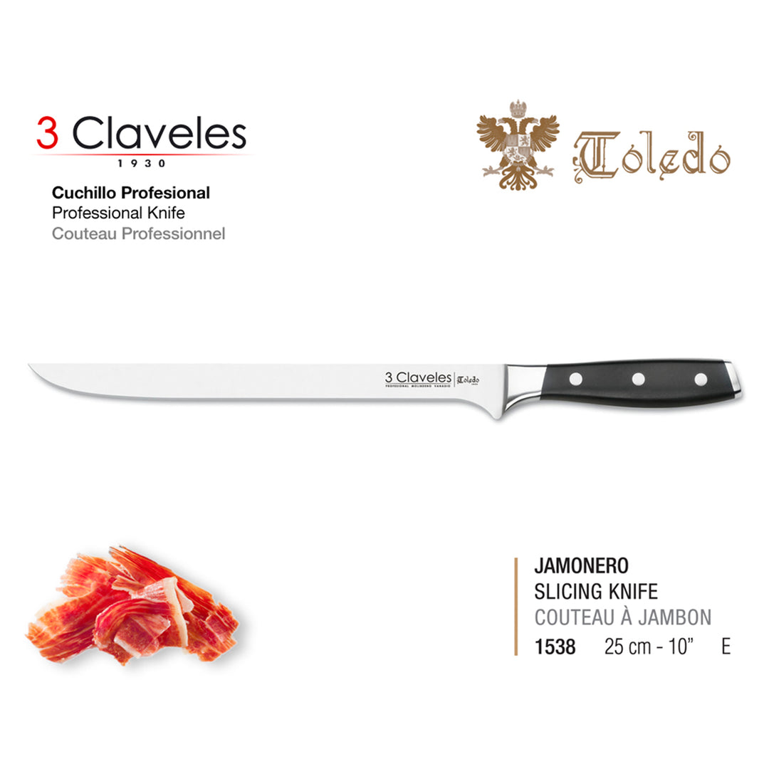 3 Claveles Toledo - Juego de 5 Cuchillos Cocina Ash Forjados a Mano