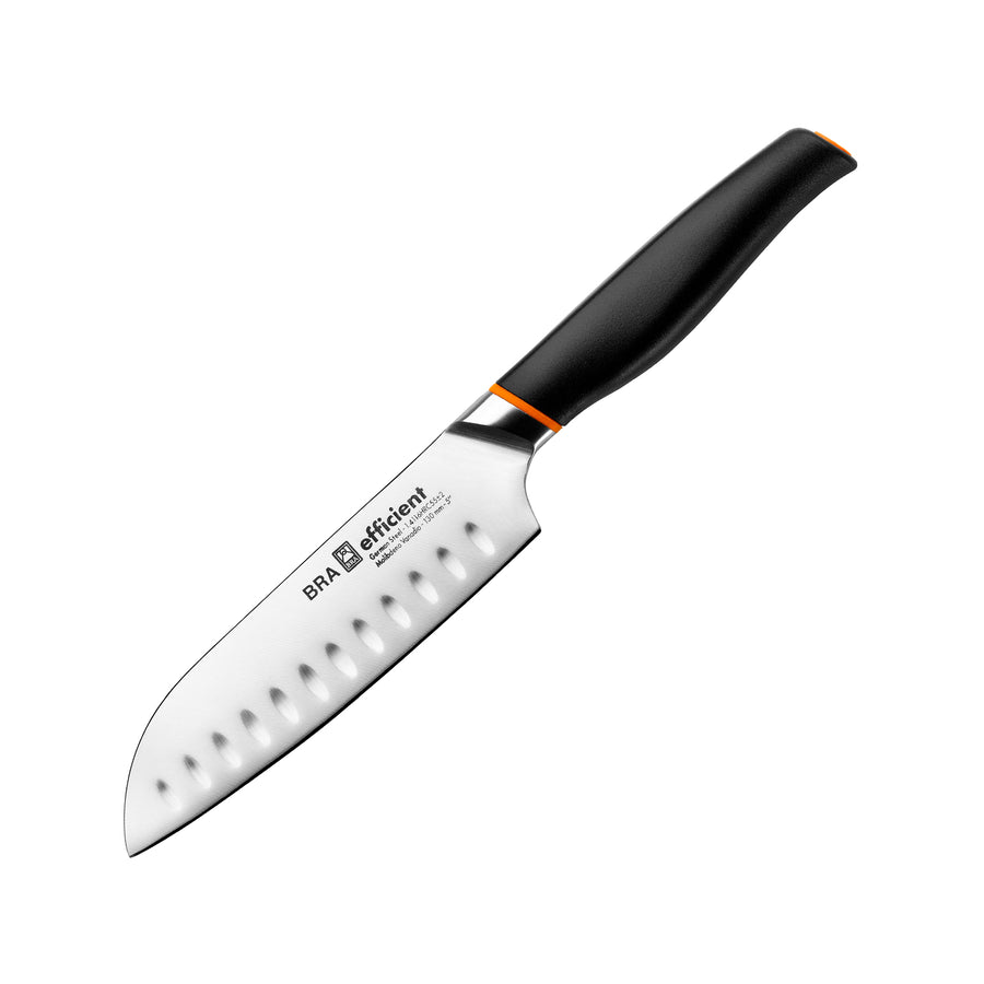 BRA Efficient - Cuchillo Profesional Santoku 13 cm en Acero Alemán 4116 Krupp