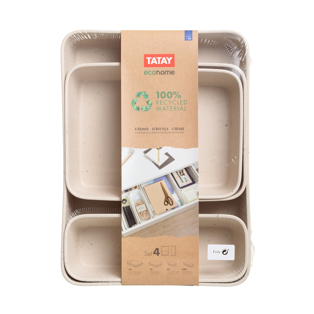 TATAY 7012738 - Set de 4 Organizadores de Cajones Boabab Collection ECOHOME