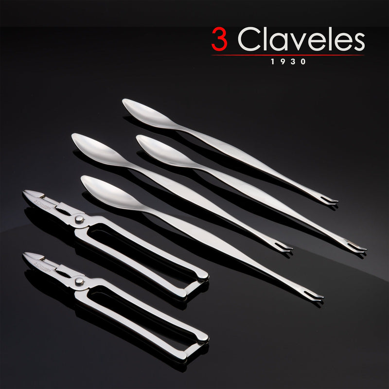 3 Claveles - Lote de 2 Pinzas Corta Mariscos Profesionales Dentadas 16 cm