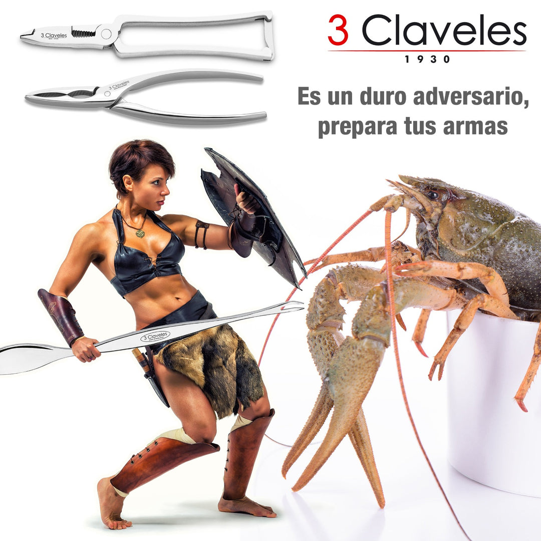 3 Claveles - Lote de 2 Pinzas Corta Mariscos Profesionales 17 cm Forjadas