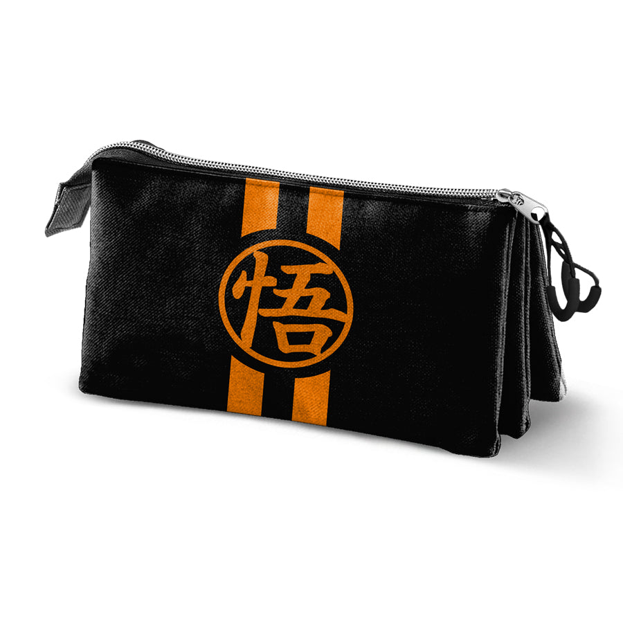 DRAGON BALL Lining Ball - Estuche Escolar Triple Portatodo con 2 Cremalleras. Negro