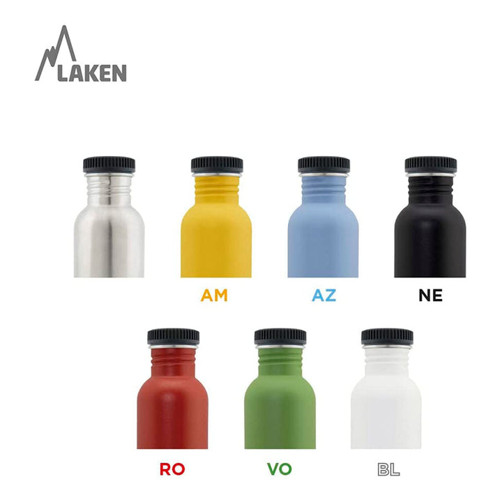 LAKEN Basic Steel - Botella de Agua 1L en Acero Inoxidable. Azul