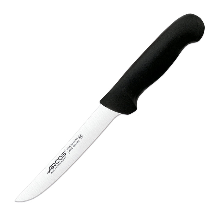 ARCOS Serie 2900 - Cuchillo Profesional Deshuesador Recto 16 cm Acero NITRUM. Negro