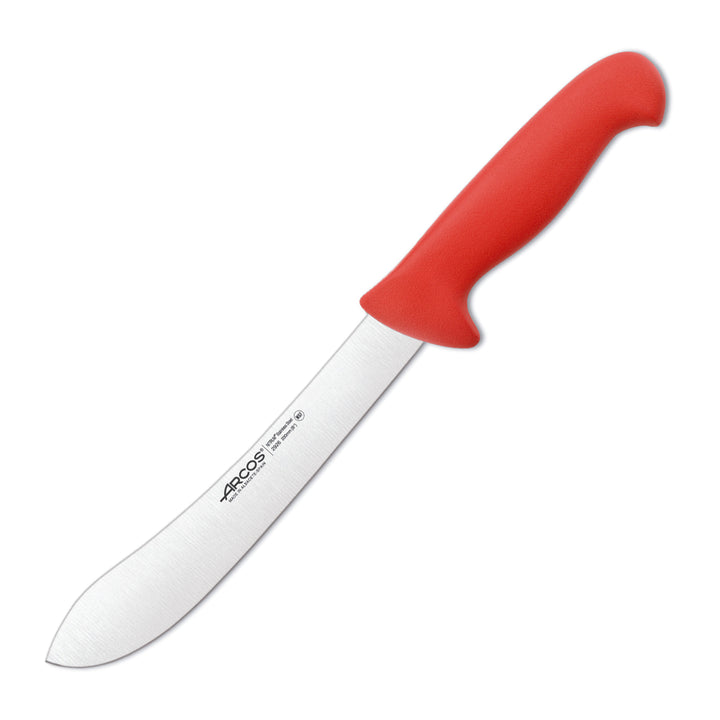 ARCOS Serie 2900 - Cuchillo Profesional Carnicero Curvo 20 cm Acero NITRUM. Rojo