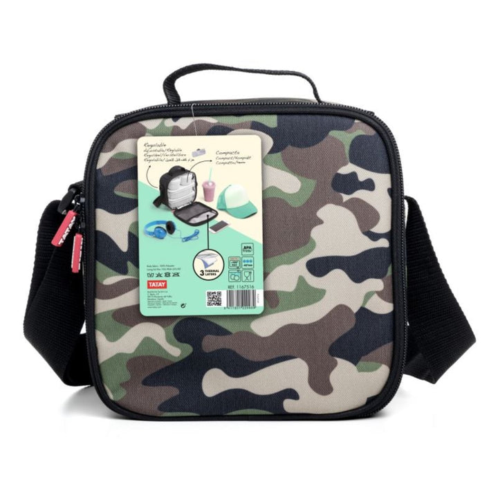 TATAY Urban Food Casual - Bolsa Térmica Porta Alimentos 3L con Recipientes, Camouflage